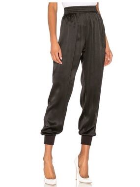 Cami NYC Black Silk Jogger Pants